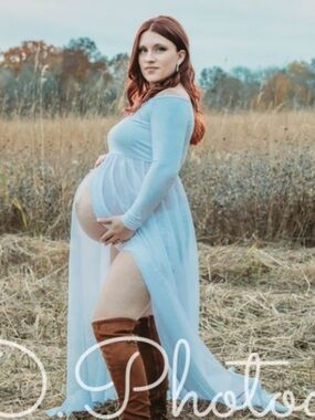 Sheer White Maternity Gown